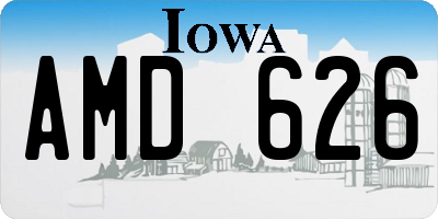IA license plate AMD626