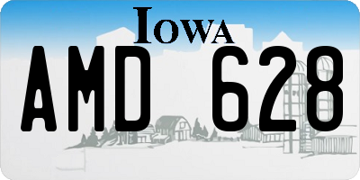 IA license plate AMD628