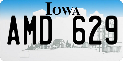 IA license plate AMD629