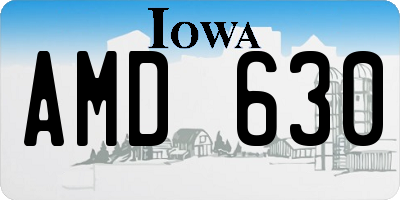 IA license plate AMD630