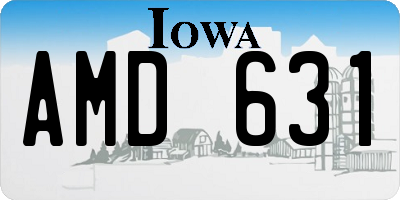 IA license plate AMD631