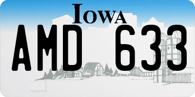 IA license plate AMD633