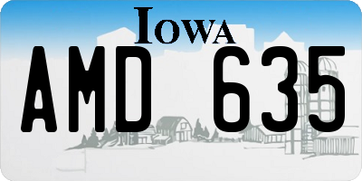 IA license plate AMD635