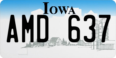 IA license plate AMD637