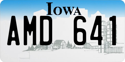 IA license plate AMD641