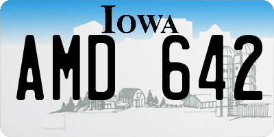 IA license plate AMD642