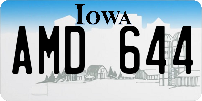 IA license plate AMD644