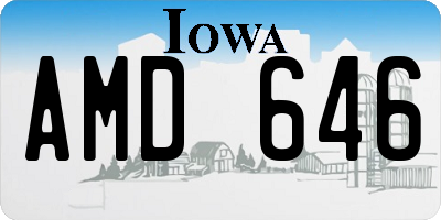 IA license plate AMD646