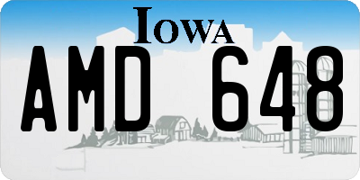 IA license plate AMD648