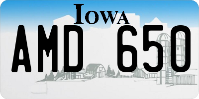 IA license plate AMD650