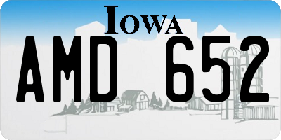 IA license plate AMD652