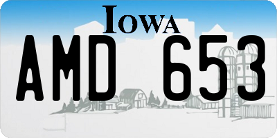 IA license plate AMD653