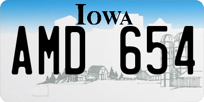 IA license plate AMD654