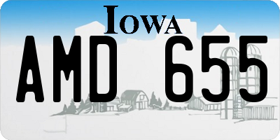 IA license plate AMD655