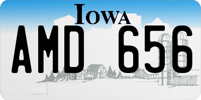 IA license plate AMD656