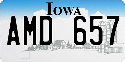 IA license plate AMD657