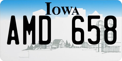 IA license plate AMD658