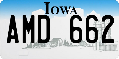IA license plate AMD662