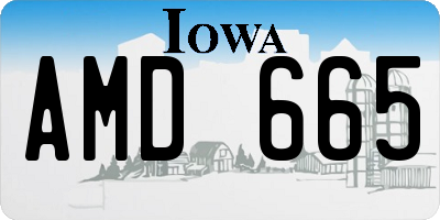 IA license plate AMD665