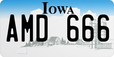 IA license plate AMD666
