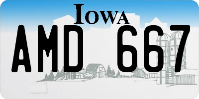 IA license plate AMD667