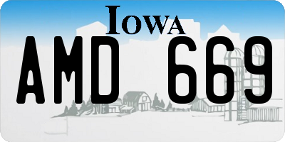 IA license plate AMD669