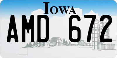 IA license plate AMD672