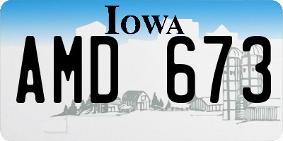 IA license plate AMD673