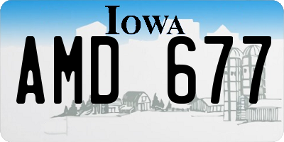 IA license plate AMD677