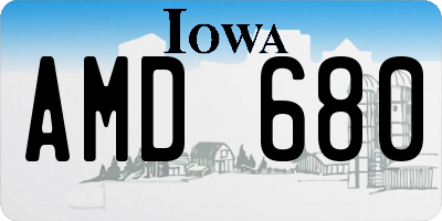 IA license plate AMD680