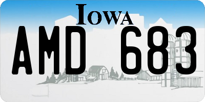 IA license plate AMD683