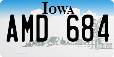 IA license plate AMD684