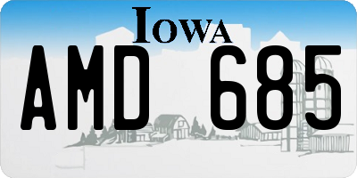 IA license plate AMD685