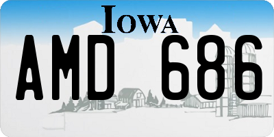 IA license plate AMD686