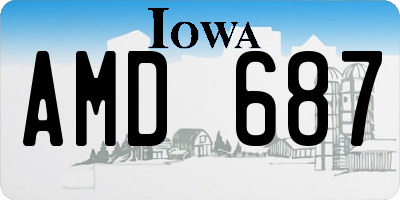 IA license plate AMD687