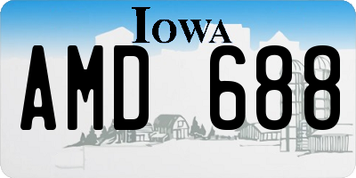 IA license plate AMD688