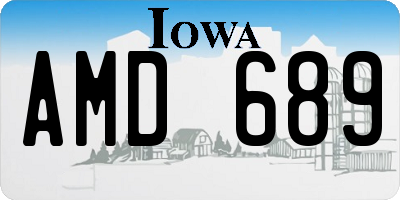 IA license plate AMD689