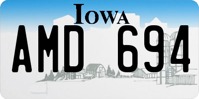 IA license plate AMD694