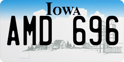 IA license plate AMD696