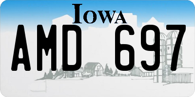 IA license plate AMD697