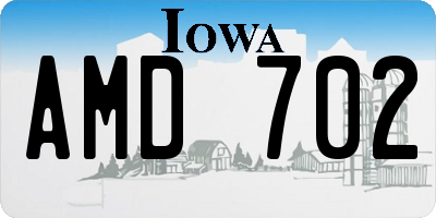 IA license plate AMD702