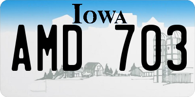 IA license plate AMD703