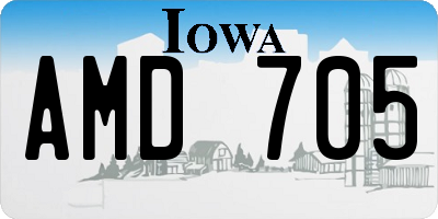 IA license plate AMD705