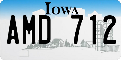 IA license plate AMD712