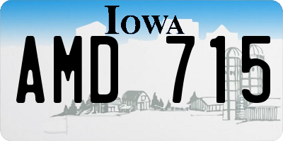 IA license plate AMD715