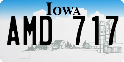 IA license plate AMD717