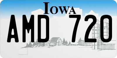 IA license plate AMD720