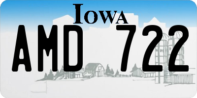 IA license plate AMD722