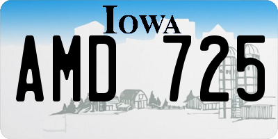 IA license plate AMD725