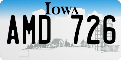 IA license plate AMD726